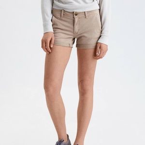 American Eagle Khaki Midi Shorts